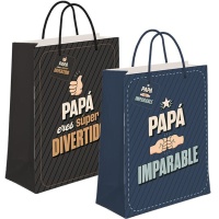 Bolsa regalo de 23 x 18 x 10 cm de Papá divertido - 1 unidad