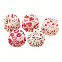 Cápsulas para bombón de corazones mini - Decora - 100 unidades