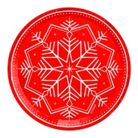 Platos de 23 cm de Winter rojo - 6 unidades