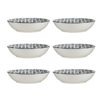 Plato de 20 cm lineas negras hondo - Vessia - 6 unidades