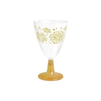 Copa de 220 ml de plástico dorado vino - 3 unidades