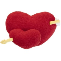 Peluche de 2 corazones rojos