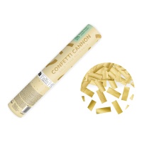 Cañón de confeti de tiras doradas de 20 cm
