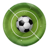 Platos de Fútbol balón en césped de 18 cm - 8 unidades