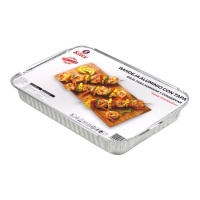 Envase de 31,2 x 21,8 x 3,5 cm desechable rectangular con tapa - 5 unidades