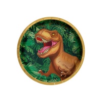 Platos de dinosaurios salvaje de 17 cm - 8 unidades