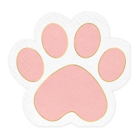 Servilletas de Huella de Gato de 15,5 x 14,5 cm - 12 unidades