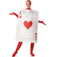 Disfraz de carta de poker AS de corazones para adulto