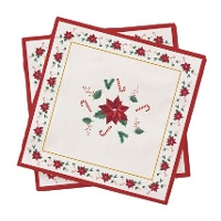 Servilletas de 16,5 x 16,5 cm de flor Navidad Poinsettia - 20 unidades