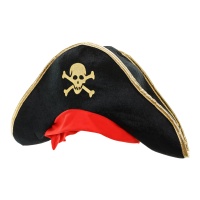 Sombrero pirata con calavera dorada infantil