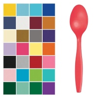 Cucharas de 15,5 cm de plástico colores - 24 unidades