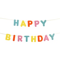 Guirnalda de Happy Birthday de colores divertidos de 3,00 m