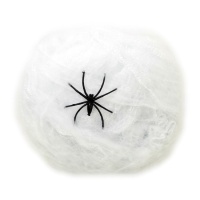 Telaraña de 20 gr blanca con arañas