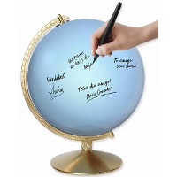 Globo terráqueo para firmas azul