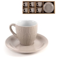 Taza de 100 ml de café hojas beige - 6 servicios