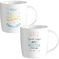 Taza de 350 ml Cumpleaños con mensaje - 1 unidad