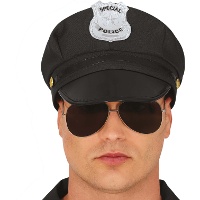 Gorra de policia negra para adulto