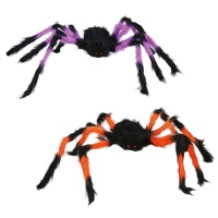 Araña de 75 cm negra y de color peluda