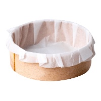 Molde redondo de 10 x 10 x 3 cm de madera automontable con cápsula de papel