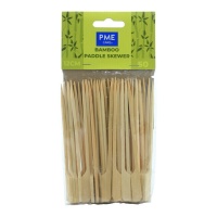 Brochetas de 12 cm de Bambú asa plana - 50 unidades