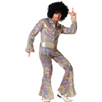Disfraz de estilo disco multicolor para hombre