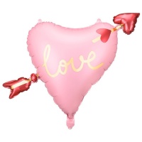 Globo de corazón de Love con flecha de 76 x 55 cm - Partydeco