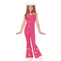 Disfraz de vaquera rosa con estrellas para niña
