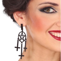 Pendientes de cruces satánicas de 8 cm - 1 par