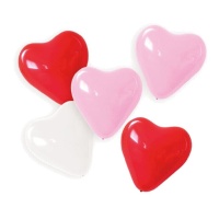 Globos de látex de 30 cm de Corazones de Amor - 5 unidades