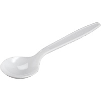 Cucharas de 16,6 cm de plástico blanco - 12 unidades