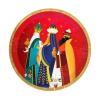 Platos de 17 cm de Reyes Magos - 8 unidades