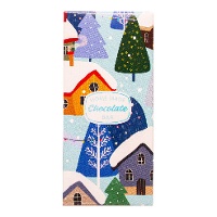 Caja para tableta de chocolate de paisaje navideño de 16 x 7,5 x 2,5 cm - 5 unidades