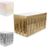 Faldón para mesa de flecos de 3 x 0,8 m - 1 unidad