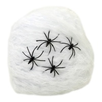Telaraña de 60 gr blanca con 4 arañas