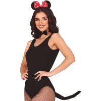 Conjunto de ratoncita con diadema, pajarita y cola