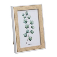 Marco para foto de 10 x 15 cm Madera y Blanco