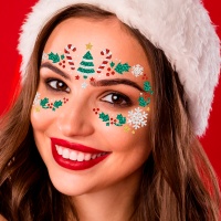 Joyas adhesivas faciales de Navidad con estrellas