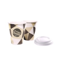Vasos de 250 ml de cartón tapa con agujero - 25 unidades