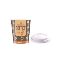 Vasos de 200 ml de cartón con tapa - 10 unidades