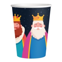 Vasos de 200 ml de Reyes Magos con estrellas - 8 unidades