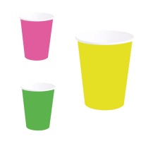 Vasos de 240 ml de color neón - 6 unidades