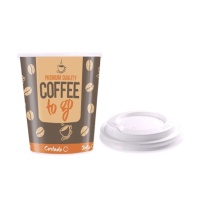 Vasos de 350 ml de cartón tapa con agujero - 5 unidades