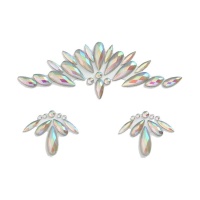 Joyas adhesivas faciales de lágrimas y círculos surtidos fosforescentes
