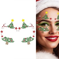 Joyas adhesivas faciales de Navidad de árbol