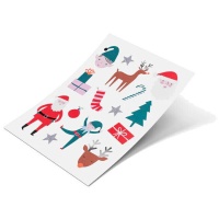 Pegatinas de Papá Noel y elfos