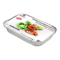 Envase de 26 x 19 x 5 cm desechable rectangular con tapa - 4 unidades