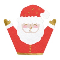 Servilletas de 16 x 15 cm con silueta de Papá Noel - 20 unidades
