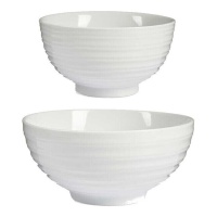 Bol de 15 cm y 20 cm de porcelana redondos blancos - 2 unidades