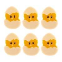 Figuras de chocolate blanco de Pollito de pascua de 2,8 x 3,7 cm - 90 unidades