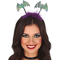Diadema de murciélagos iridiscentes